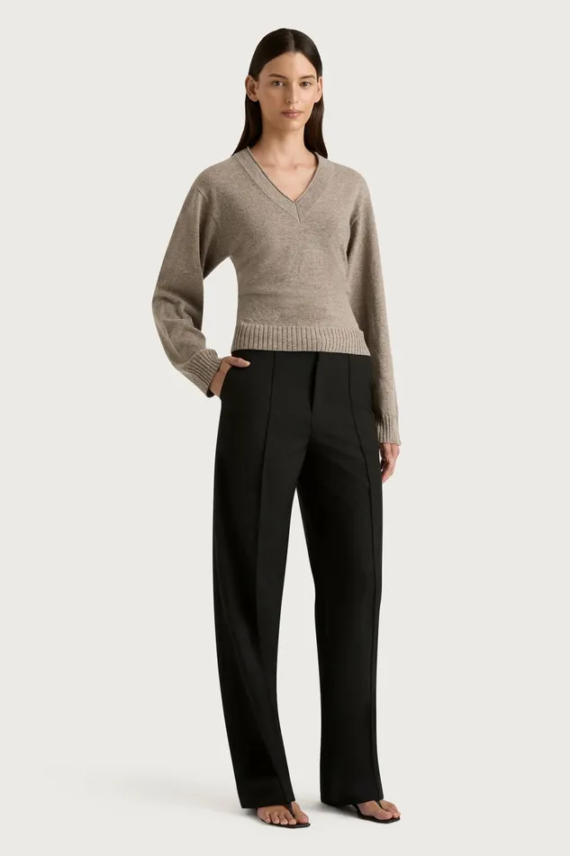 Women Faithfull The Brand Tops Frederikke Cashmere Sweater Taupe Marle