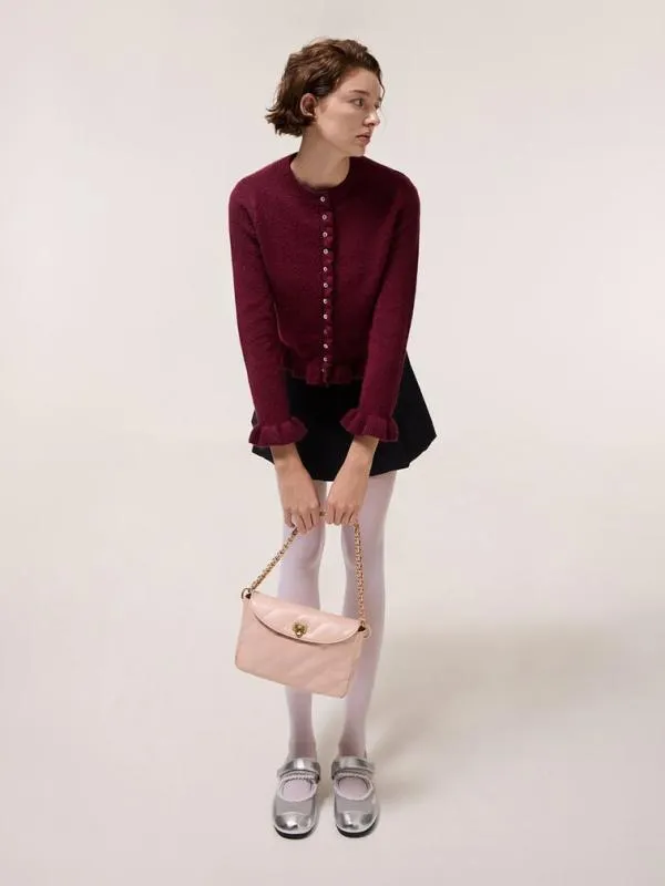 Women Fawn Panelled Front Flap ChainHandle Bag 8211 Light Pink CHARLES and KEITH Shoulder Bags