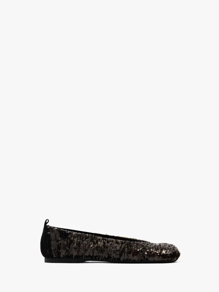 Women Flats JW Anderson BALLERINAS WITH ALLOVER SEQUIN Gunmetal