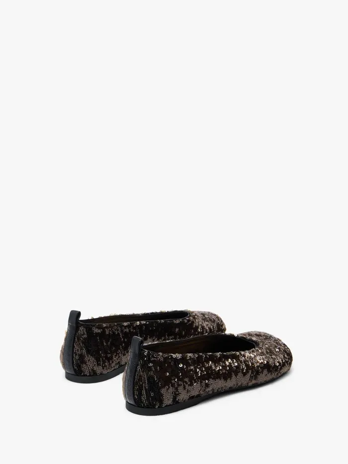 Women Flats JW Anderson BALLERINAS WITH ALLOVER SEQUIN Gunmetal