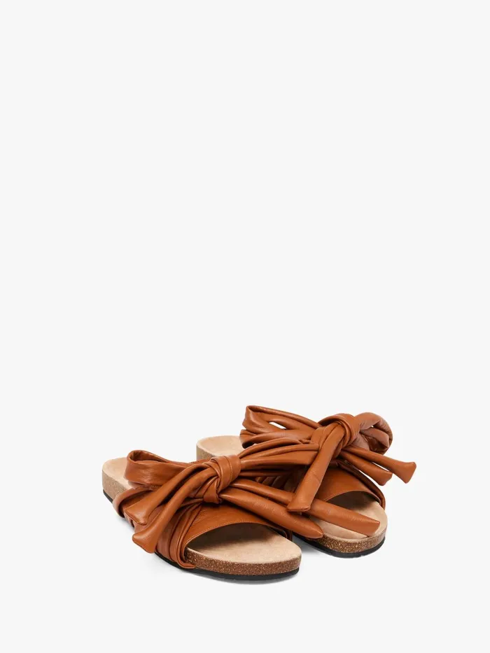 Women Flats JW Anderson BOW FLAT SANDALS Tan Women Flats JW Anderson BOW FLAT SANDALS Tan