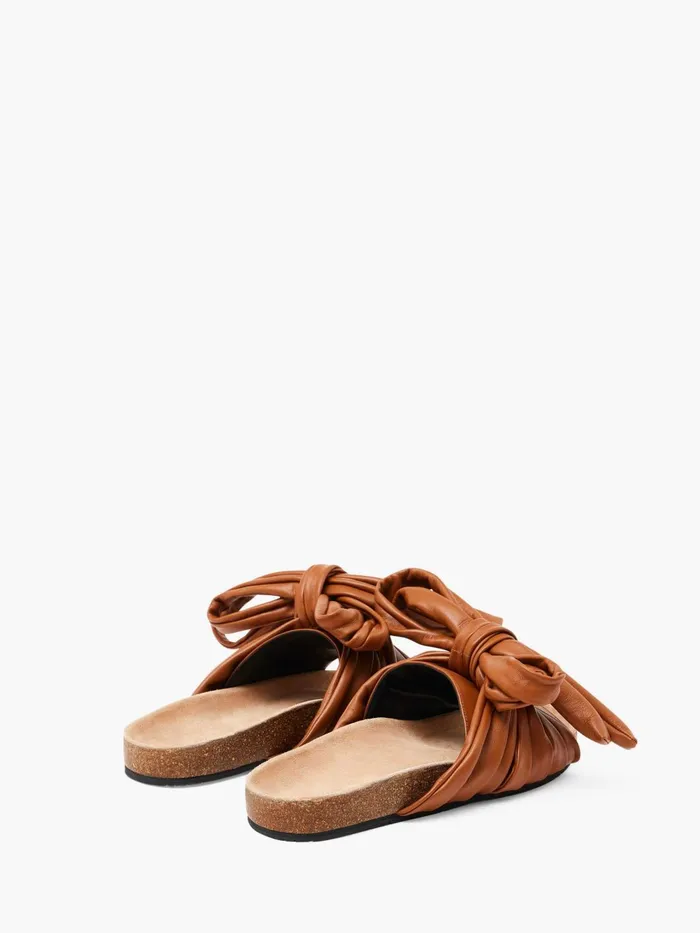 Women Flats JW Anderson BOW FLAT SANDALS Tan Women Flats JW Anderson BOW FLAT SANDALS Tan