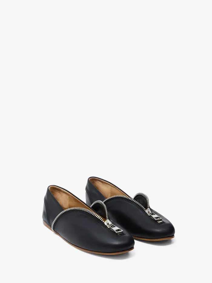 Women Flats JW Anderson LEATHER BALLERINAS WITH BIKER ZIP Black Women Flats JW Anderson LEATHER BALLERINAS WITH BIKER ZIP Black