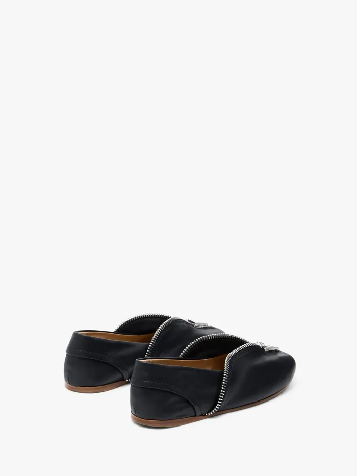 Women Flats JW Anderson LEATHER BALLERINAS WITH BIKER ZIP Black Women Flats JW Anderson LEATHER BALLERINAS WITH BIKER ZIP Black