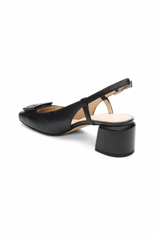 Women Flats Liverpool Los Angeles Getty Slingback With Logo Medallion Black