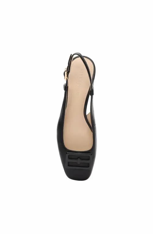 Women Flats Liverpool Los Angeles Getty Slingback With Logo Medallion Black
