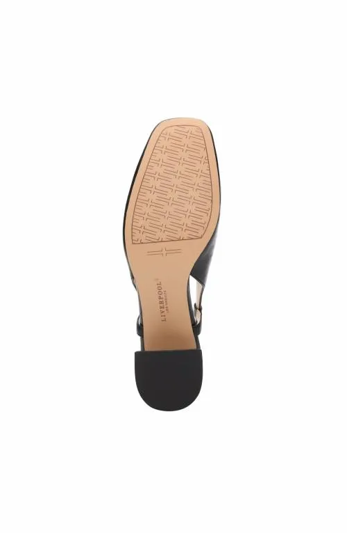 Women Flats Liverpool Los Angeles Getty Slingback With Logo Medallion Black