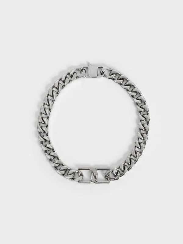 Women Gabine ChainLink Choker Necklace 8211 Silver CHARLES and KEITH Necklaces