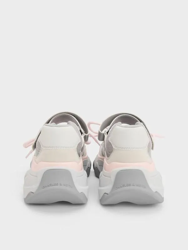 Women Gaskell Metallic Mesh Mary Jane Sneakers 8211 Light Pink CHARLES and KEITH Sneakers