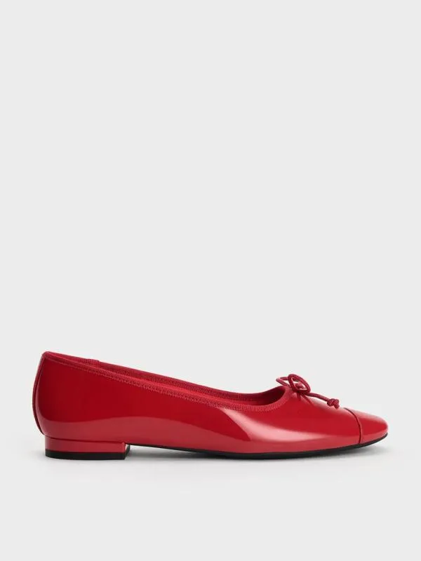 Women Glennis Bow Ballet Flats 8211 Red CHARLES and KEITH Ballet Flats