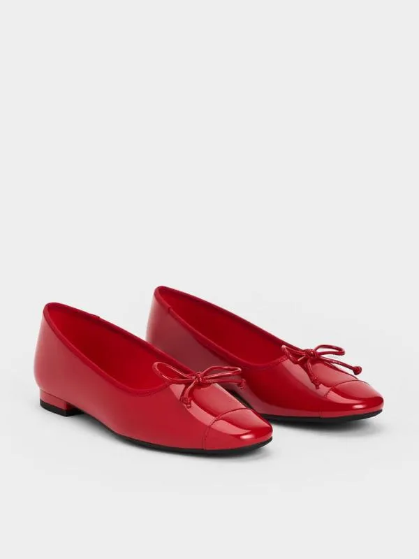 Women Glennis Bow Ballet Flats 8211 Red CHARLES and KEITH Ballet Flats