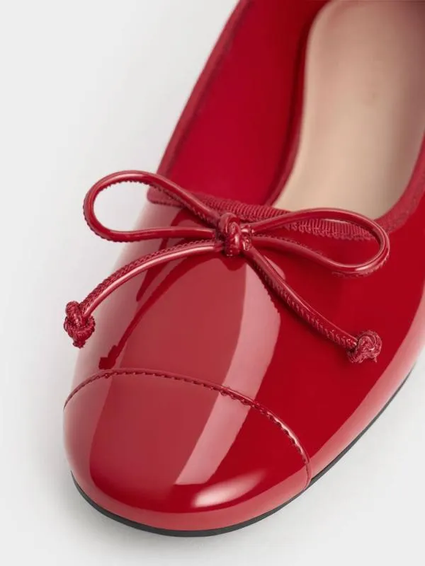 Women Glennis Bow Ballet Flats 8211 Red CHARLES and KEITH Ballet Flats