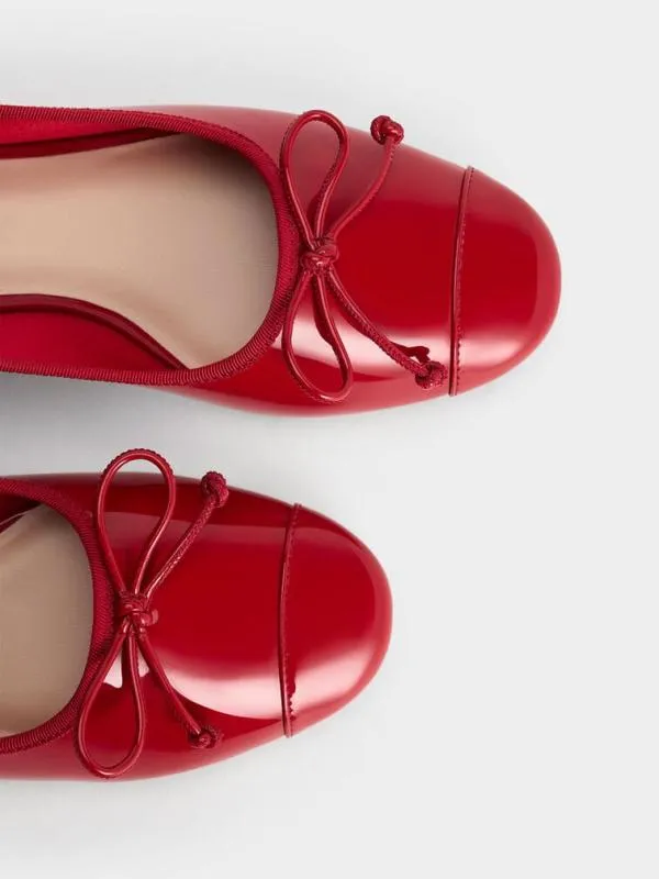 Women Glennis Bow Ballet Flats 8211 Red CHARLES and KEITH Ballet Flats