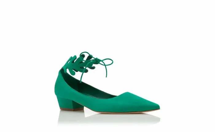 Women Green Suede Ankle Strap Pumps Manolo Blahnik Pumps