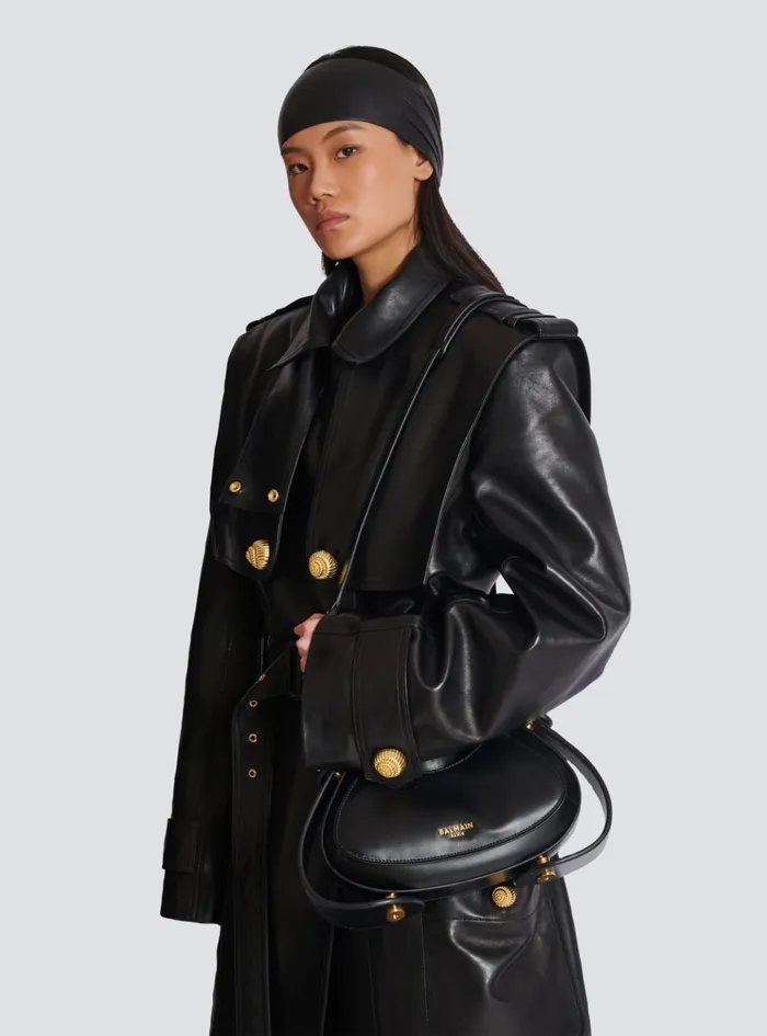 Women Handbags Balmain Medium Jolie Madame Bag In Box Leather Black