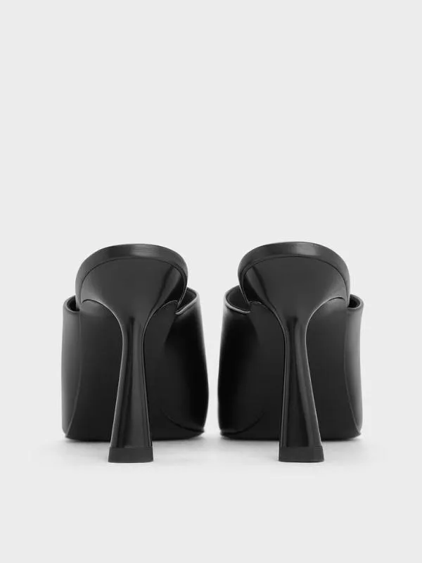 Women HighVamp PointedToe Heeled Mules 8211 Black CHARLES and KEITH Heels