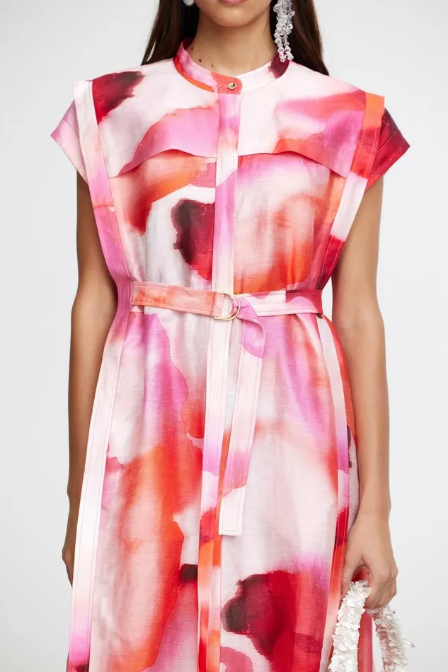 Women HIGHLOW MAXI DRESS Plum Watercolour Acler Maxi Dresses