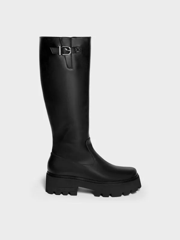 Women Imogen SideBuckle Chunky KneeHigh Boots 8211 Black CHARLES and KEITH Boots Women Imogen SideBuckle Chunky KneeHigh Boots 8211 Black CHARLES and KEITH Boots
