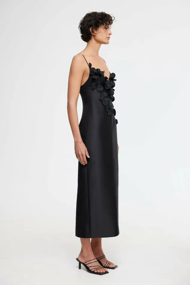 Women ISLA COLUMN MIDI DRESS Black Acler Black Dresses