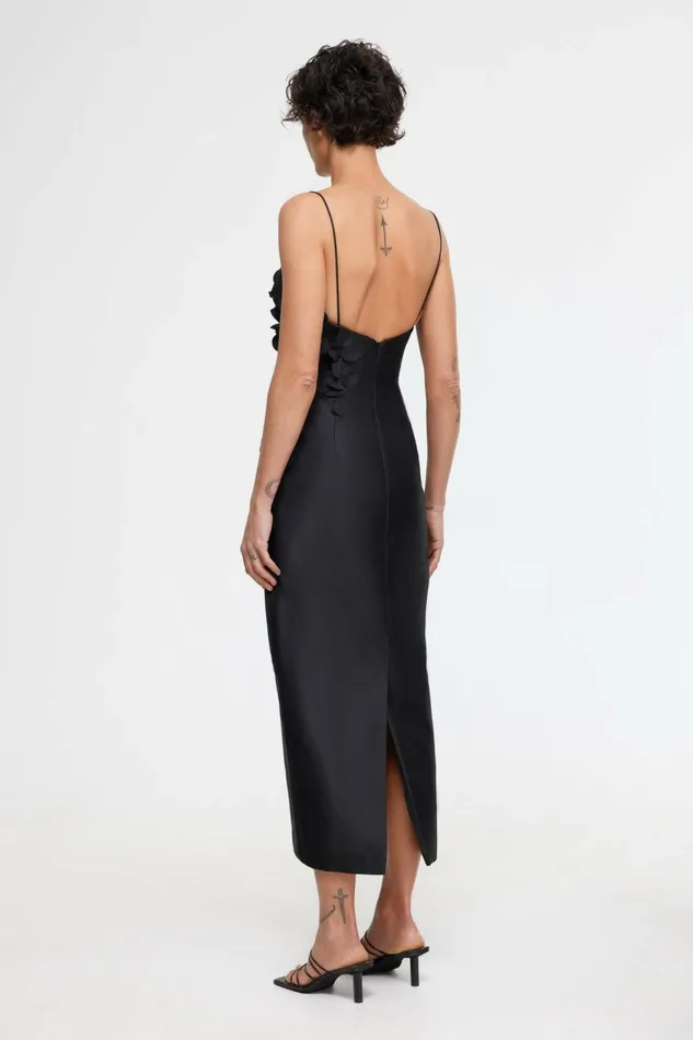 Women ISLA COLUMN MIDI DRESS Black Acler Black Dresses