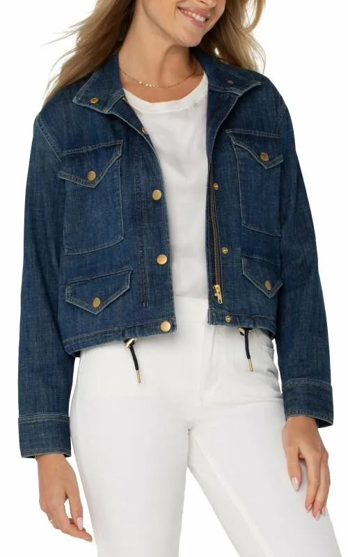 Women Jackets Liverpool Los Angeles Cropped Cargo Jacket Laguna Beach