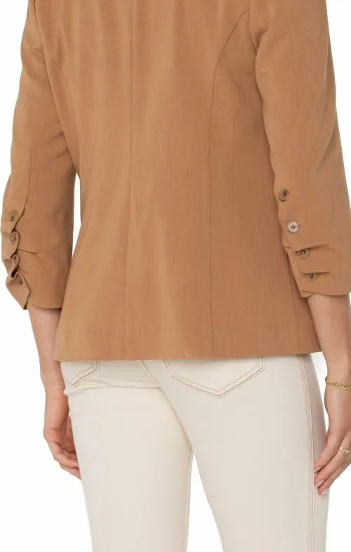 Women Jackets Liverpool Los Angeles Fitted Blazer With Ruched Sleeves Portobello