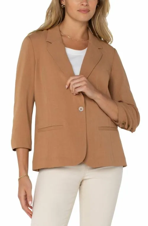 Women Jackets Liverpool Los Angeles Fitted Blazer With Ruched Sleeves Portobello