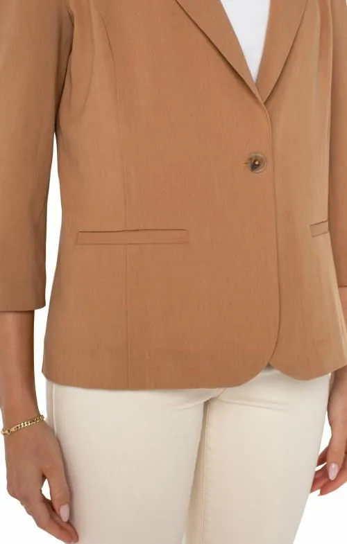 Women Jackets Liverpool Los Angeles Fitted Blazer With Ruched Sleeves Portobello