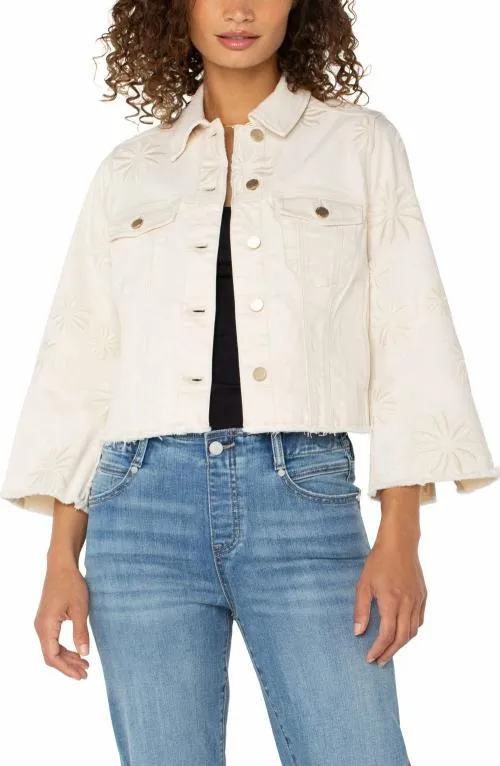 Women Jackets Liverpool Los Angeles Jacket With Wide Sleeves W Embroider Florals Ecru Abstract Floral Women Jackets Liverpool Los Angeles Jacket With Wide Sleeves W Embroider Florals Ecru Abstract Floral