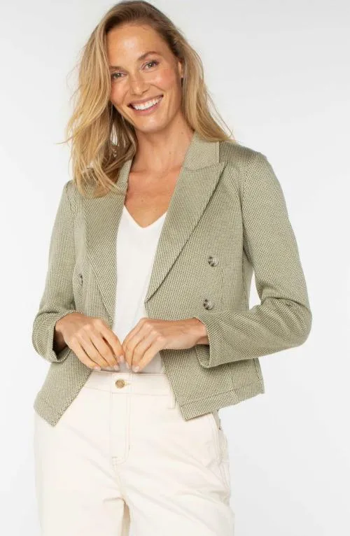 Women Jackets Liverpool Los Angeles Open Front Blazer Artichoke Cream