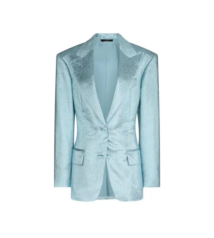 Women Jackets Tom Ford Iridescent Sable039 Tailored Jacket Aqua