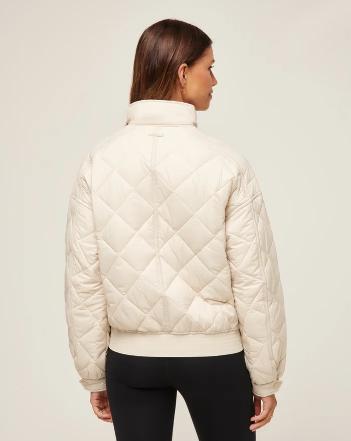 Women Jackets TravisMathew LIGHTS AT NIGHT QUILTED JACKET Pumice Stone