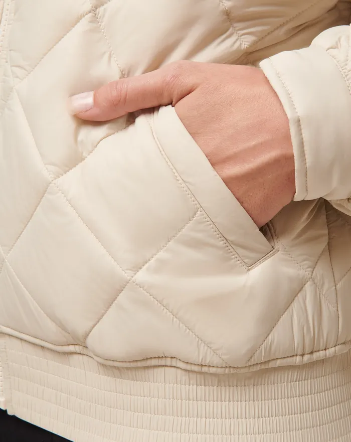 Women Jackets TravisMathew LIGHTS AT NIGHT QUILTED JACKET Pumice Stone
