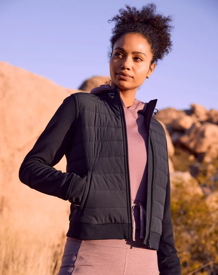 Women Jackets TravisMathew SKYLOFT SOFT ESPRESSO MARTINI FULL ZIP Black