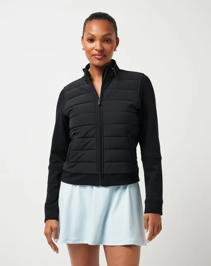 Women Jackets TravisMathew SKYLOFT SOFT ESPRESSO MARTINI FULL ZIP Black