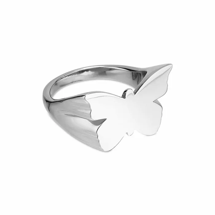 Women Jane Knig Silver Rings Butterfly Signet Ring
