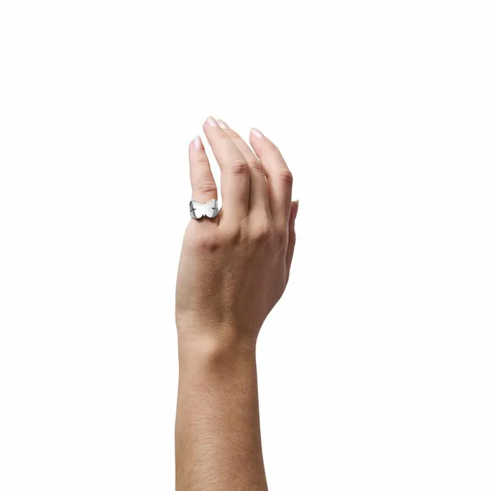 Women Jane Knig Silver Rings Butterfly Signet Ring