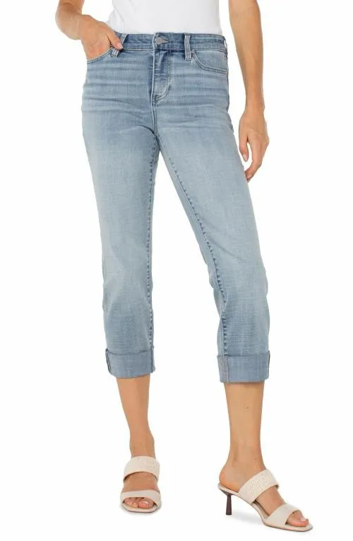 Women Jeans Liverpool Los Angeles Charlie Crop Wide Rolled Cuff Temescal