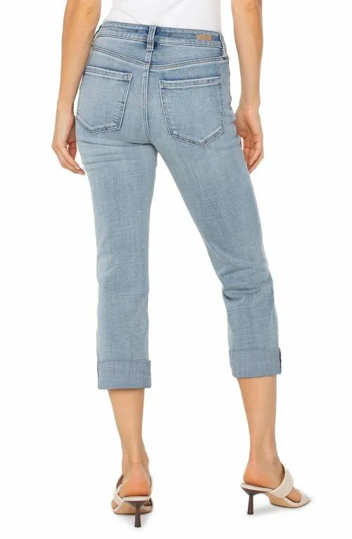 Women Jeans Liverpool Los Angeles Charlie Crop Wide Rolled Cuff Temescal