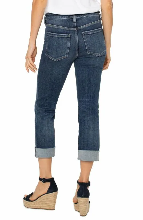 Women Jeans Liverpool Los Angeles Charlie Crop Wide Rolled Cuff Wells
