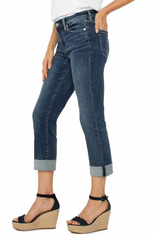 Women Jeans Liverpool Los Angeles Charlie Crop Wide Rolled Cuff Wells