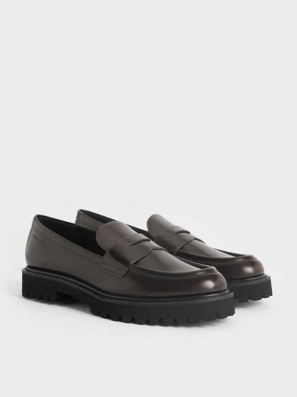 Women Kaiya Penny Loafers 8211 Dark Brown CHARLES and KEITH Flats