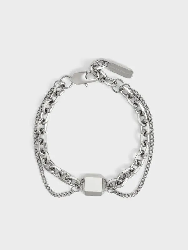 Women Keziah Double ChainLink Bracelet 8211 Silver CHARLES and KEITH Bracelets