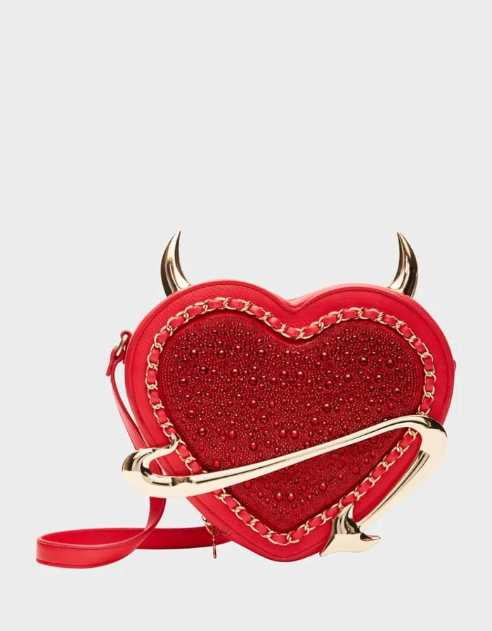 Women KITSCH DEVIL IN THE DETAILS CROSSBODY RED Betsey Johnson
