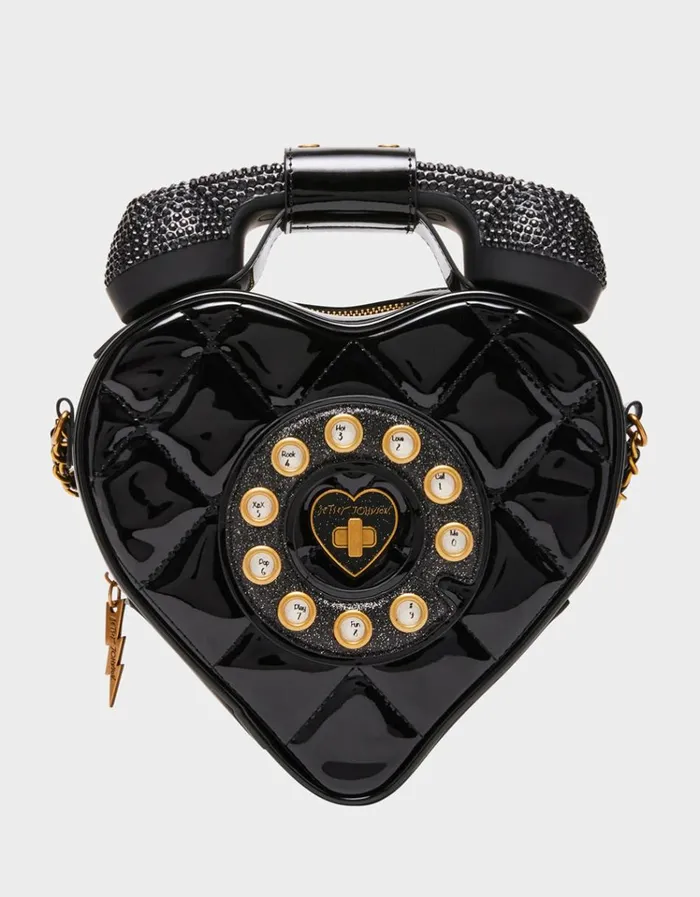 Women KITSCH PHONE TAG CROSSBODY BLACK Black Betsey Johnson