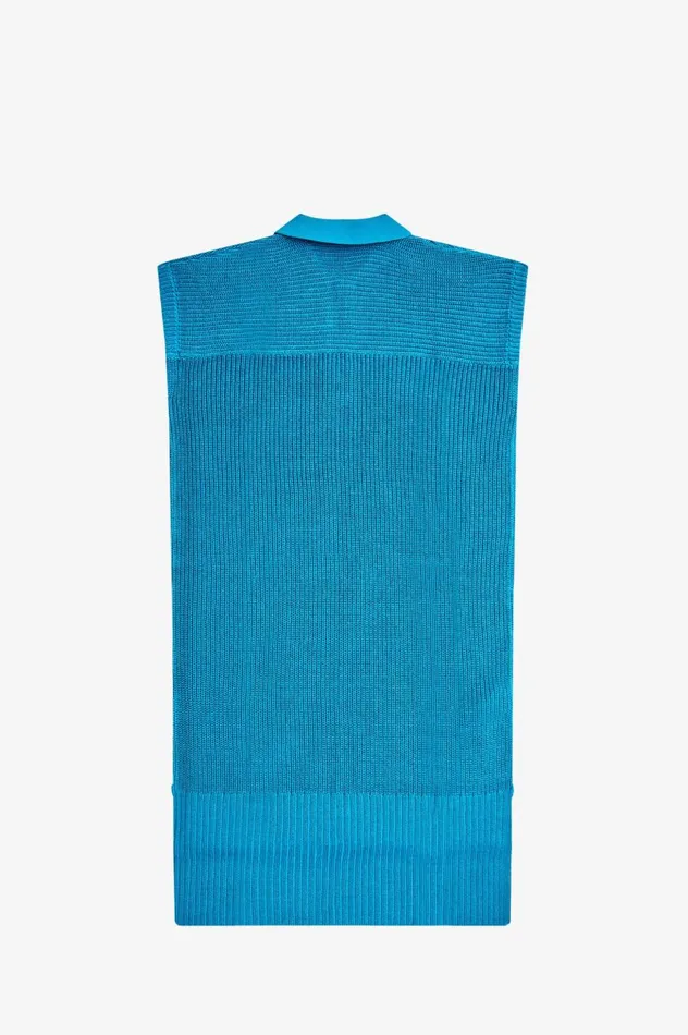 Women Knitted Shirt Dress Cyber Blue Fred Perry Dresses