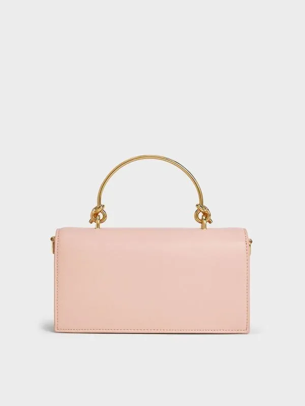 Women Kristine SculpturalHandle Long Wallet 8211 Light Pink CHARLES and KEITH Long Wallets