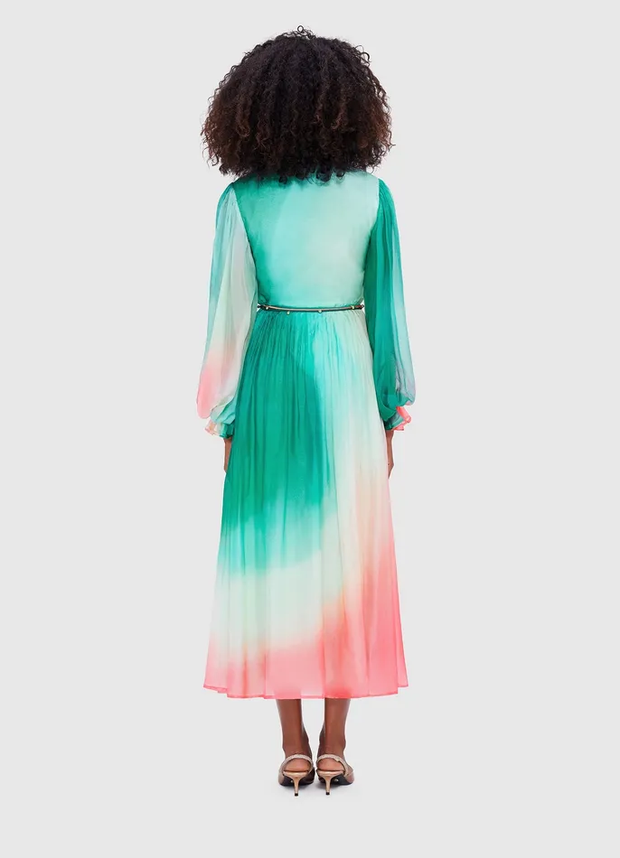 Women LEO LIN Cassie Tie Neck Midi Dress 8211 Whimsical Dresses and Jumpsuits