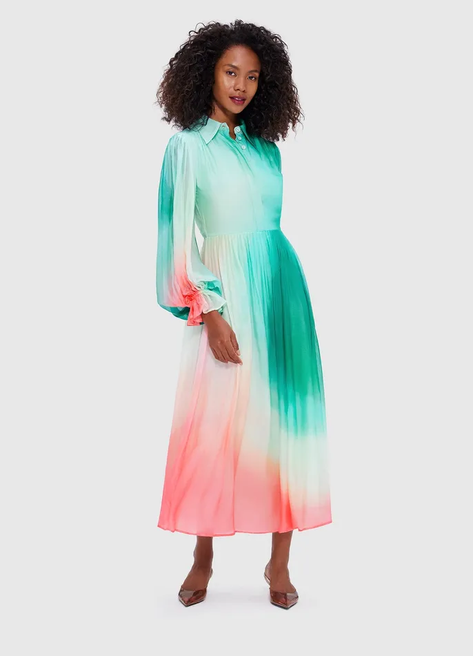 Women LEO LIN Cassie Tie Neck Midi Dress 8211 Whimsical Dresses and Jumpsuits