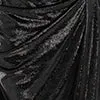 Women Madelyn Velvet Draped Split Dress 8211 Ebony Dresses and Jumpsuits LEO LIN
